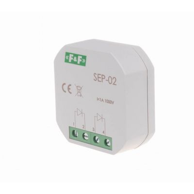 F&F separator sygnału wejściowego 1A 1000V montaż w puszce podtynkowej fi60 SEP-02 (SEP-02)